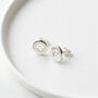 Sterling Silver Button Stud Earrings, thumbnail 2 of 5