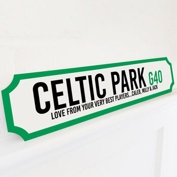 Xmas Gift Box W/ Personalised Football Street Sign, 8 of 12