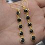 Black Tourmaline Earrings: October Birthstone, thumbnail 1 of 4