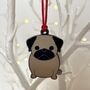 Pug Dog Christmas Tree Decoration, thumbnail 2 of 7