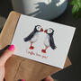 Puffin Love Romantic Christmas Or Anniversary Card, thumbnail 1 of 5