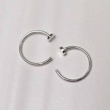 Sterling Silver Nail Hoop Threaders, 3 of 5