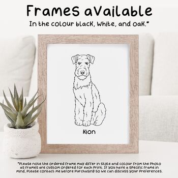 Personalised Airedale Terrier Outline Portrait Art Print, 6 of 9