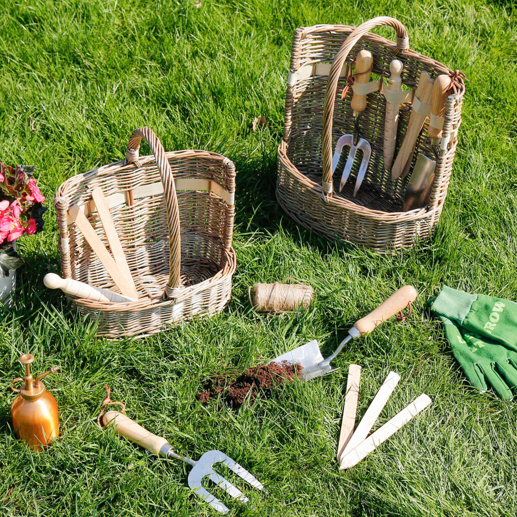 Set Of Two Traditional Garden Tool Baskets By Dibor