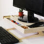 Birch Ply Desktop Screen Stand With Inbuilt Desk Tidy, thumbnail 6 of 11
