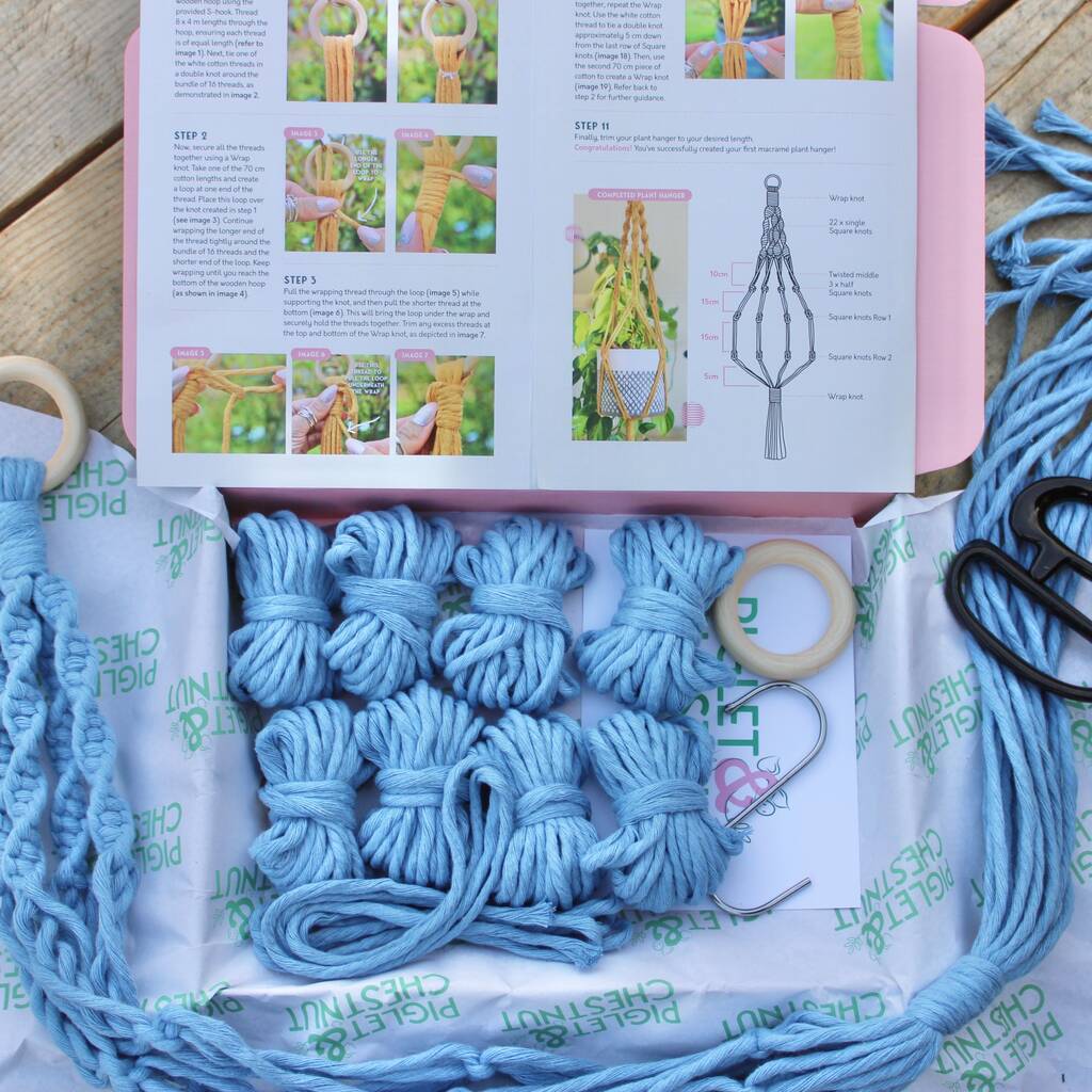 DIY Yarn Wrap Macrame Plant Hanger Kit