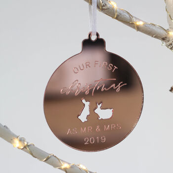 Personalised Our First Christmas Rabbit Ornament, 2 of 3