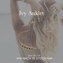 Ivy Gold + Green Anklet 18k Gold Plated Titanium, Tarnish Free, Hypoallergenic + Waterproof, thumbnail 2 of 9