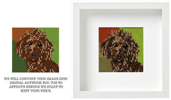 Personalised Pet Portrait Framed Knitted Art, 3 of 10