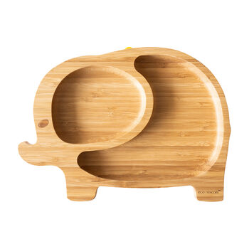 Bamboo Elephant Plate With Suction Yellow, 3 of 4