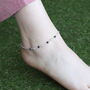Sterling Silver Black Beaded Indian Payal Anklet, thumbnail 2 of 8