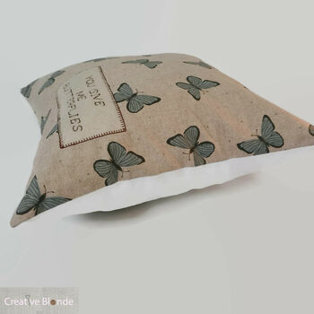Butterfly Teal Cushion, Personalised New Home Gift, 10 of 11