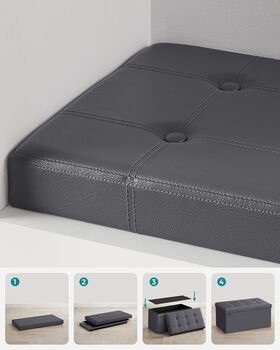 Foldable Storage Ottoman For Living Room And Bedroom, 7 of 10