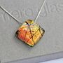 Autumn Memorial Pendant Cremation Ashes Fused In Glass, thumbnail 1 of 11