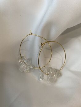 Large Clear Quartz Crystal Hoop Earrings, 8 of 8