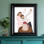 Custom Family Portrait Line Art Colour Block Gift, thumbnail 9 of 9