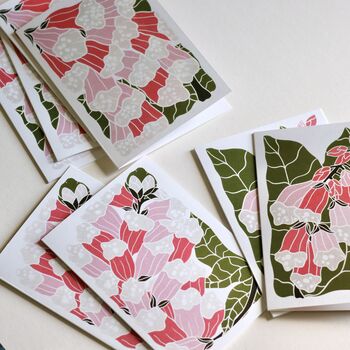 British Woodland Foxglove Notecards Set Of Eight Notecards And Envelopes, 4 of 9