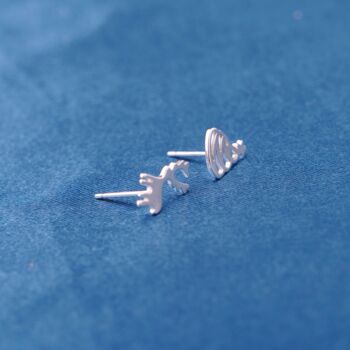 Silver Christmas Stud Earrings, Christmas Tree And Reindeer Studs, 7 of 8