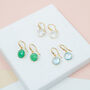Antibes Blue Topaz And Gold Hook Earrings, thumbnail 3 of 5