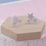 Sterling Silver Cluster Star Studs, thumbnail 2 of 3