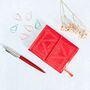 Mini Red Embossed Leather Notebook, thumbnail 1 of 5