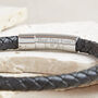 Mens Personalised Best Dad Ever Round Braided Leather Bracelet, thumbnail 4 of 9