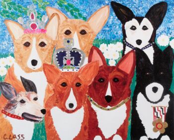 ‘The Queen’s Corgis’ Needlepoint Canvas Kit, 10 of 11