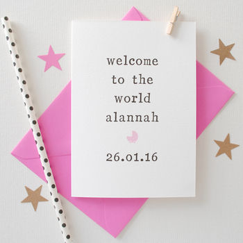 Personalised 'Welcome To The World' New Baby Card, 2 of 3