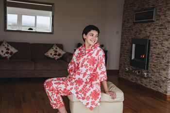 Pink Kaftan Style Block Printed Pyjamas, 3 of 6