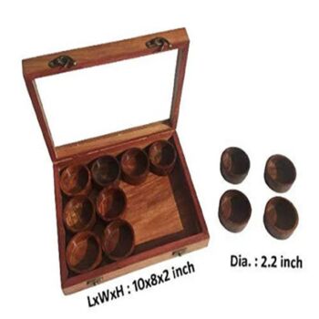 Wooden Handcrafted Spice Box 12 Round Compartments, 6 of 6