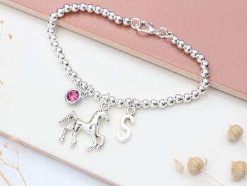Personalised Horse Charm Bracelet Horse Lover Gift, 3 of 10