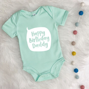 Personalised Happy Birthday Speech Bubble Babygrow, 2 of 10
