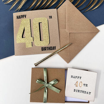 40th Black And Gold Birthday Card, 2 of 4