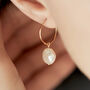 Vegan Organic Pearl Hoop Earrings, thumbnail 1 of 5