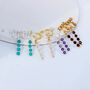 Precious Stone Drop Earrings On Hoops, thumbnail 6 of 10