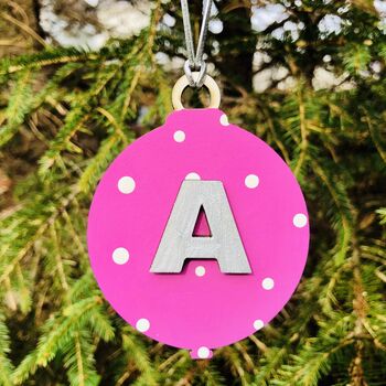 Alphabet Letter Bauble Christmas Tree Decoration, 5 of 8