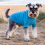 Dark Turquoise Organic Cotton Cable Knit Dog Jumper, thumbnail 3 of 6