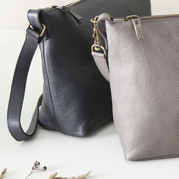 Fair Trade Classic Leather Shoulder Cross Body Handbag, 5 of 11