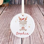 Personalised Christmas Reindeer Ceramic Ornament Gift, thumbnail 1 of 7