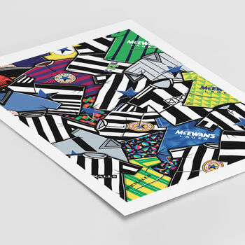 Newcastle United Football Shirt Mash Up Print, 3 of 3