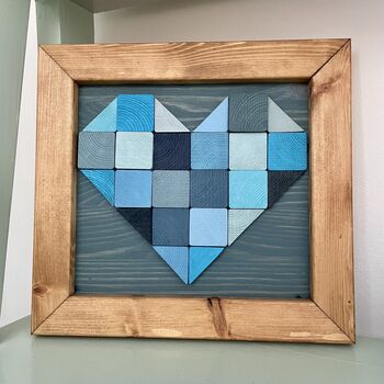 Heart Design Original Mosaic Wood Wall Art, 7 of 7