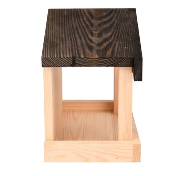 Wall Mounted Wooden Bird Feeding Table With Apex Roof, 7 of 8