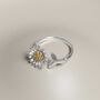 Sterling Silver Adjustable Daisy Fidget Ring, thumbnail 2 of 5