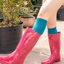 Women's Knee High Glitter Socks Teal Blue, thumbnail 1 of 4