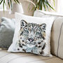 Inky Snow Leopard Large Luxury Cushion And Pad, thumbnail 1 of 4