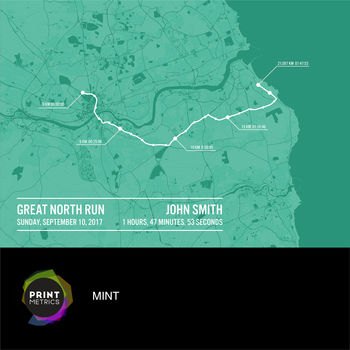 Personalised Great North Run Map Poster, 7 of 12