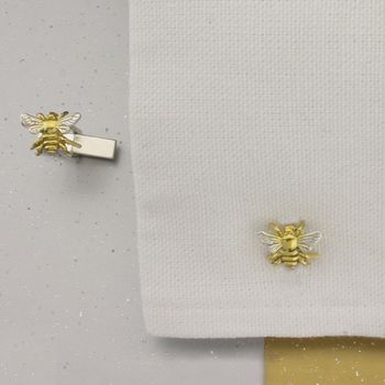 Bee Cufflinks In Silver And Gold, 2 of 2