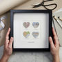 Personalised Four Hearts Message Map Picture, thumbnail 2 of 5