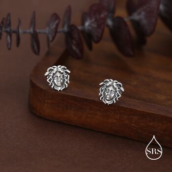Sterling Silver Medusa Head Stud Earrings, 4 of 12