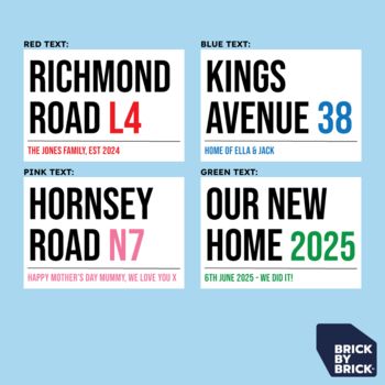 Personalised Lego® Brick Family Address Street Sign Gift, 6 of 6